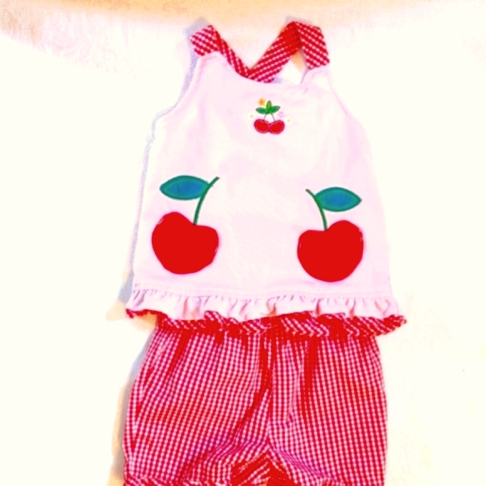 Baby Girl b.t. kids 2-piece Ruffled Shorts/Top with Cherries
